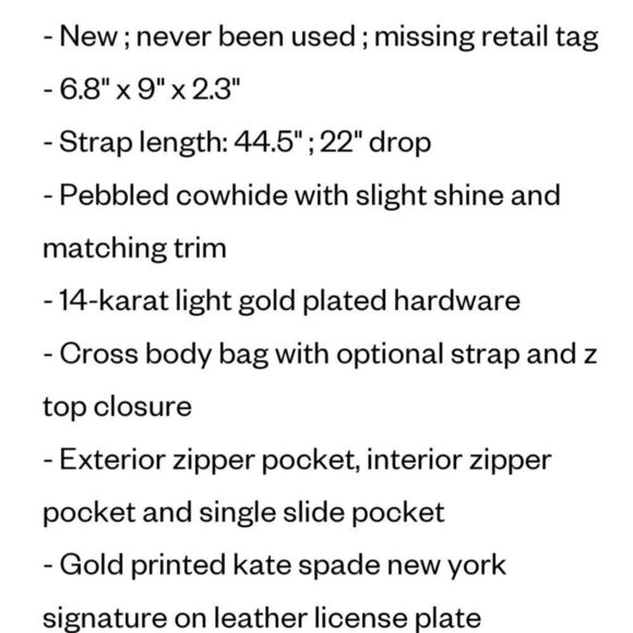 kate Spade Crossbody Fancy Bag Purse - Picture 9 of 9